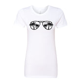 CHIC Palm Tree Sunglasses Women's T-Shirt – Stylish & Soft Vacation Tee